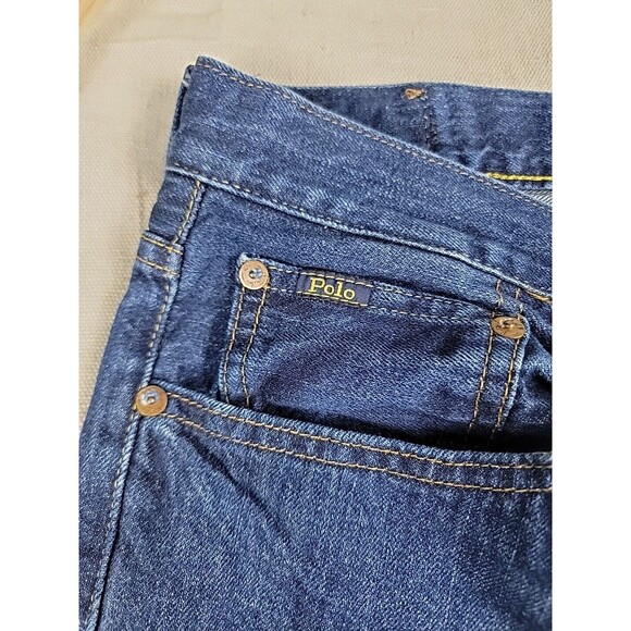 Polo Ralph Lauren Jeans Mens 34 35x28.5 Straight Blue Mid Rise Preppy Stretch - Picture 11 of 16